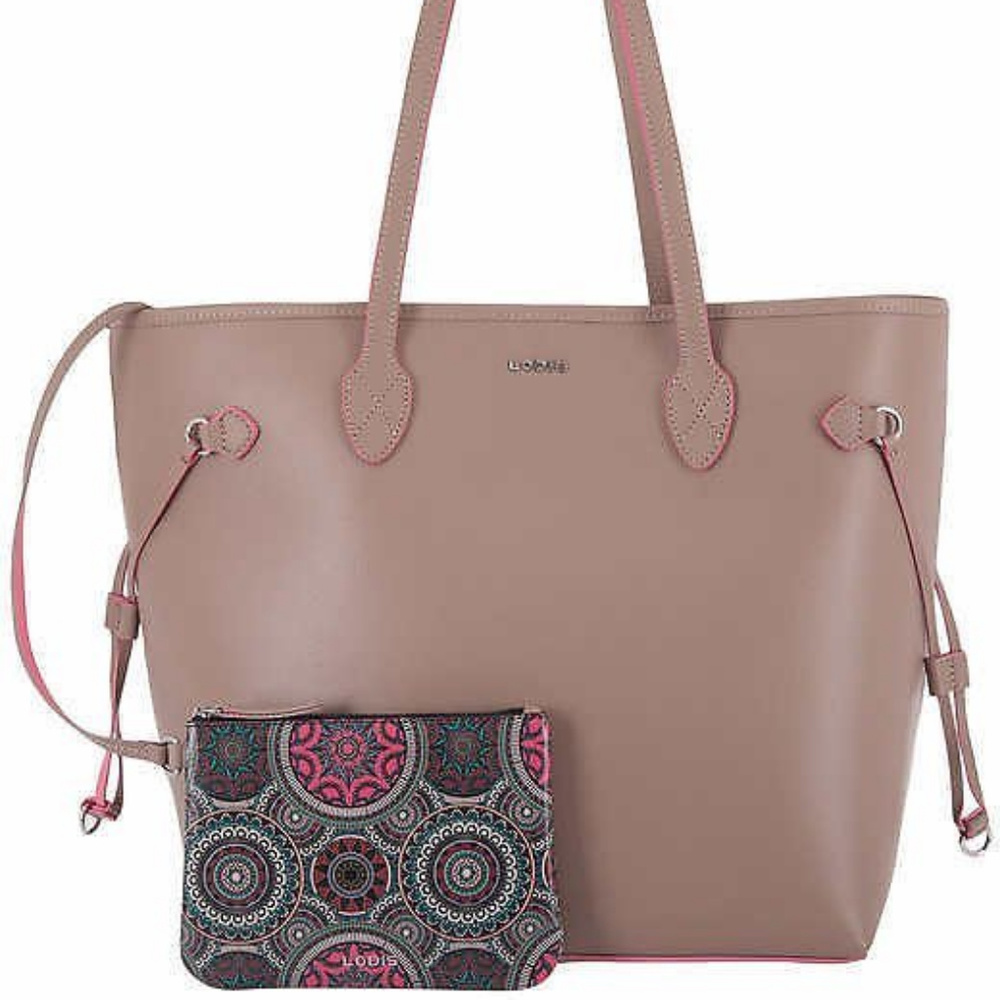 Lodis Bliss Leather Shoulder Tote Bag 2 Piece
